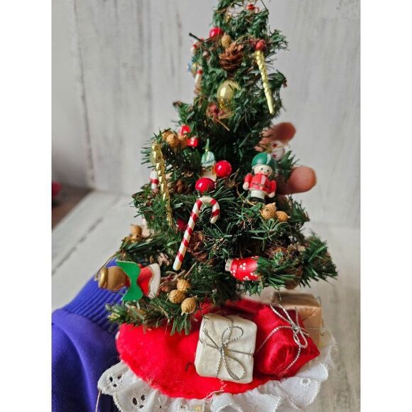 Vintage mini tree Xmas Cardinal candy cane decor - Picture 7 of 8